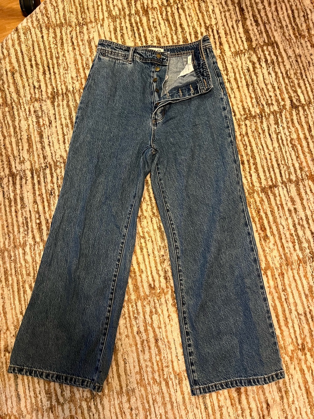 ROLLA’S Sailor Wide Leg Button Fly Jeans